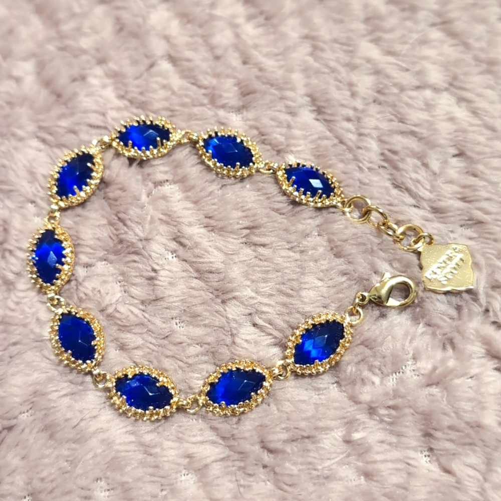 Kendra Scott Jana Bracelet in Gold- Cobalt Blue Cat Eye